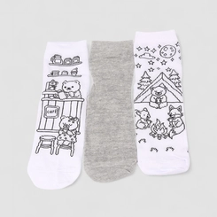 Meia Infantil Estampada Lisa Stz Colorido