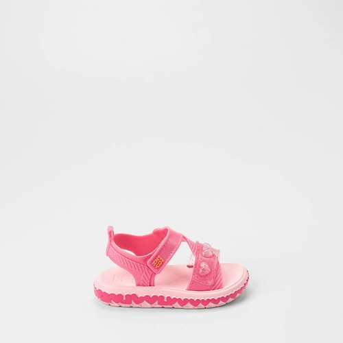 Sandália Bebê Gabrielinha Tira Contato Corações & Glitter Rosa
