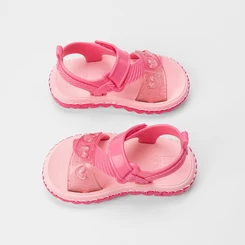 Sandália Bebê Gabrielinha Tira Contato Corações & Glitter Rosa