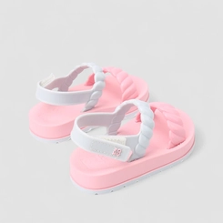 Sandália Papete Bebê Zaxy Tira Ondulada Rosa & Azul