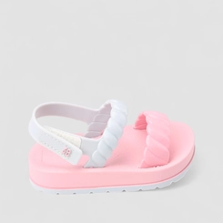 Sandália Papete Bebê Zaxy Tira Ondulada Rosa & Azul
