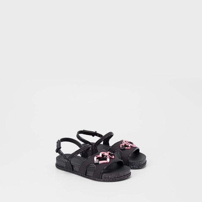 Sandália Infantil Grendha Bela Elos De Amor Preto