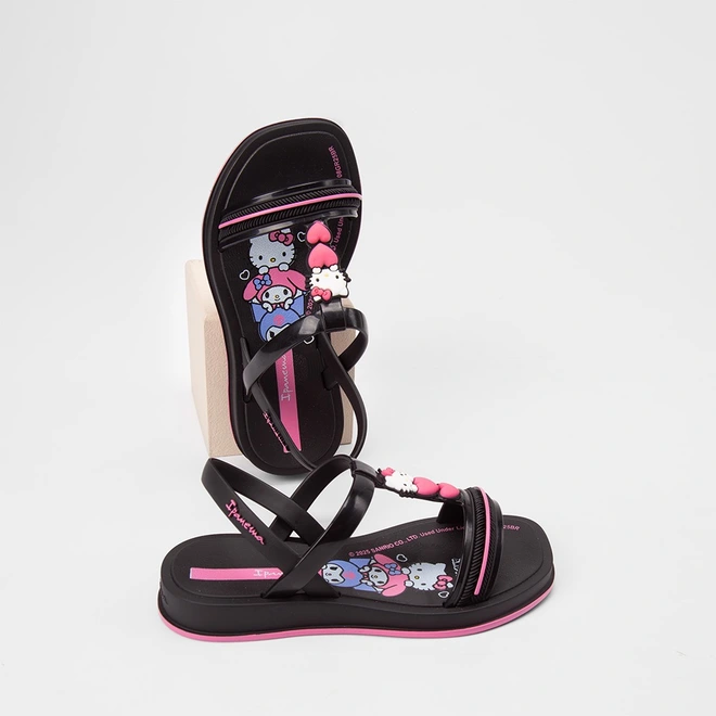 Sandália Infantil Ipanema Hello Kitty Preto