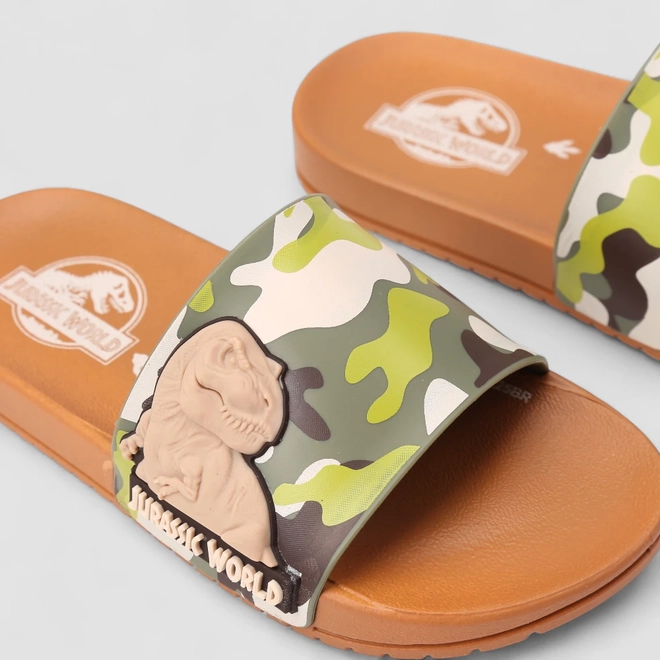 Slide Infantil Grendene Kids Jurassic World Verde