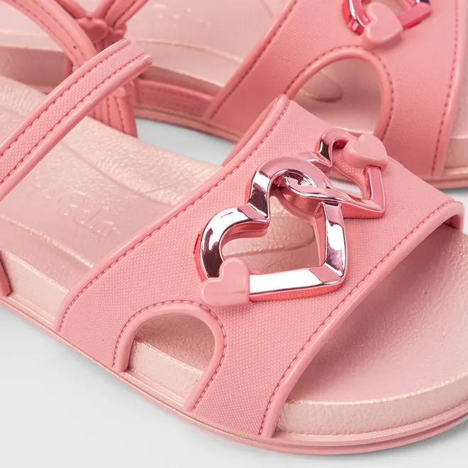 Sandália Infantil Grendha Bela Elos De Amor Rosa