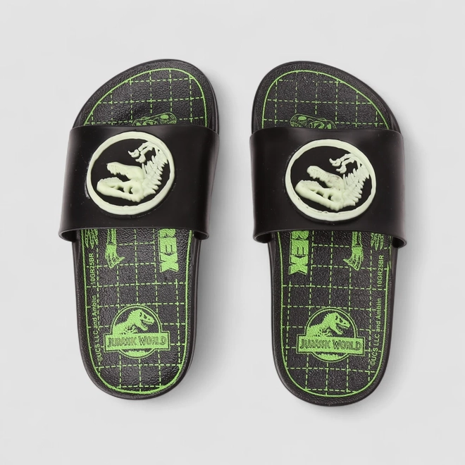 Slide Infantil Grendene Kids Jurassic World Preto