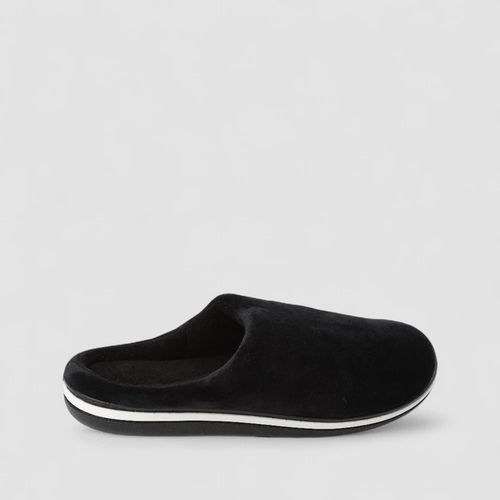 Pantufa Aberta Masculina STZ Listra Branca Preto