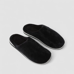 Pantufa Aberta Masculina STZ Listra Branca Preto