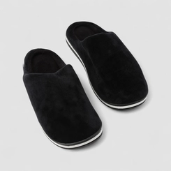 Pantufa Aberta Masculina STZ Listra Branca Preto
