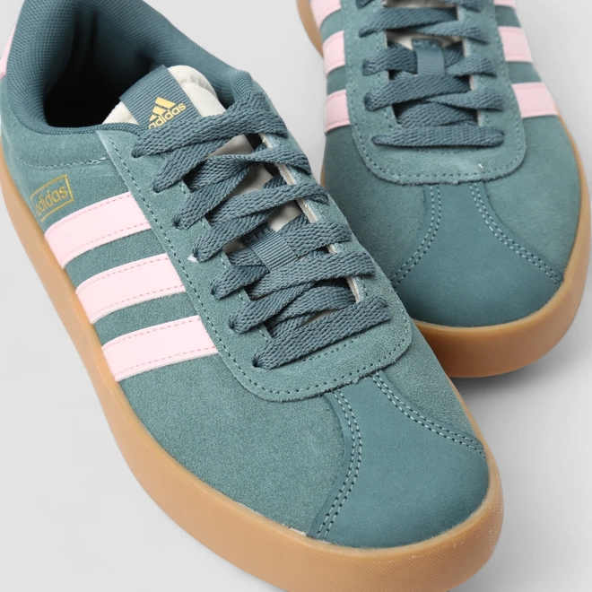 Tênis Casual Feminino Adidas VL Court 3.0 Original Camurça Verde