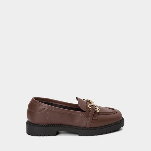 Mocassim Loafer Moleca Tratorado Fivela Marrom