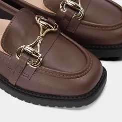 Mocassim Loafer Moleca Tratorado Fivela Marrom
