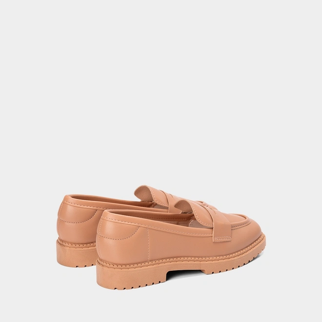 Mocassim Loafer Feminina Moleca Nude
