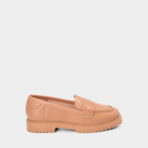 Mocassim Loafer Feminina Moleca Nude