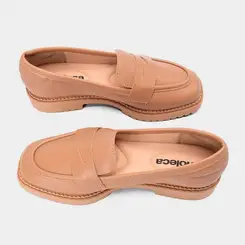 Mocassim Loafer Feminina Moleca Nude