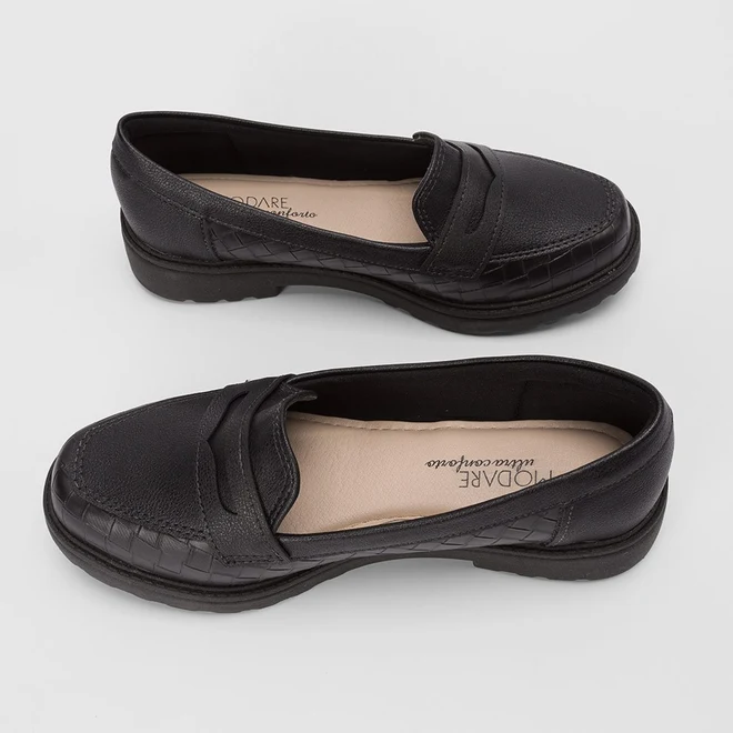 Mocassim Feminino Modare Ultraconforto Matelassê Preto