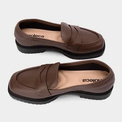 Mocassim Loafer Feminina Moleca Marrom