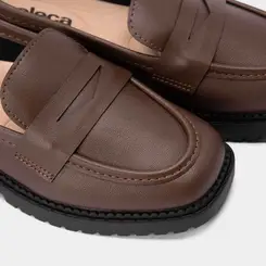Mocassim Loafer Feminina Moleca Marrom