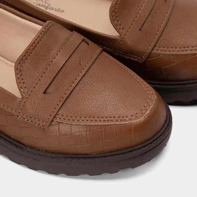 Mocassim Feminino Modare Ultraconforto Tressê Marrom