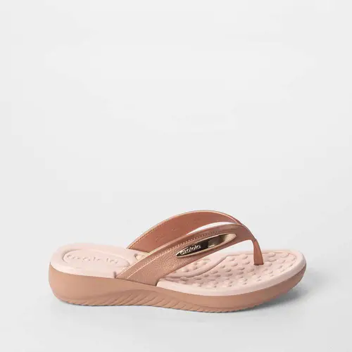 Tamanco Feminino Azaleia Anabela Metalizado Nude