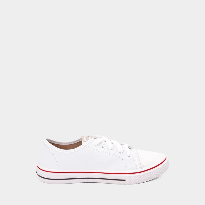Tênis Casual Feminino Moleca Recorte Verniz Branco