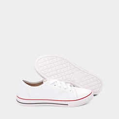 Tênis Casual Feminino Moleca Recorte Verniz Branco