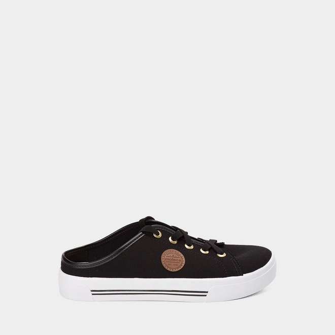 Tênis Mule Casual Feminino Moleca Preto