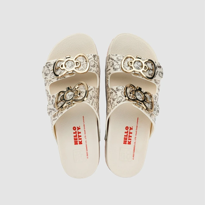Slide Feminino Zaxy Hello Kitty Partner Off White