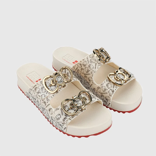Slide Feminino Zaxy Hello Kitty Partner Off White