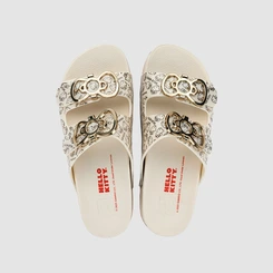Slide Feminino Zaxy Hello Kitty Partner Off White