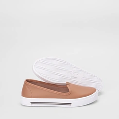 Slip On Feminino Moleca Calce Fácil Nude