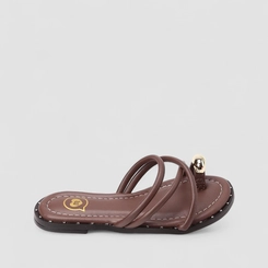 Rasteira Infantil Molekinha Multitiras Bold Marrom