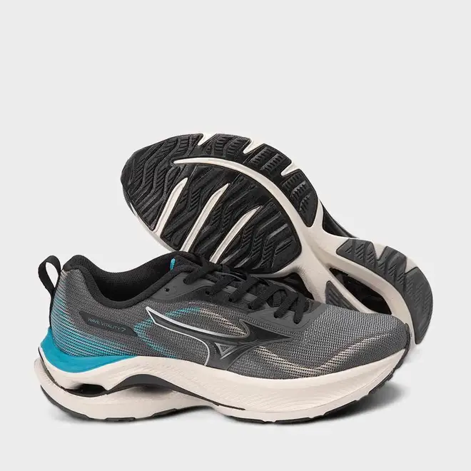 Tênis Esportivo Masculino Mizuno Wave Vitality 7 Cinza & Azul