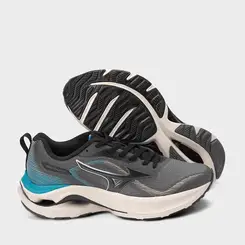 Tênis Esportivo Masculino Mizuno Wave Vitality 7 Cinza & Azul