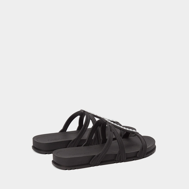 Tamanco Rasteiro Feminino Grendha Detalhe Pedraria Preto