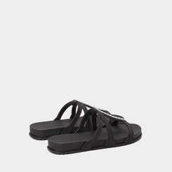 Tamanco Rasteiro Feminino Grendha Detalhe Pedraria Preto