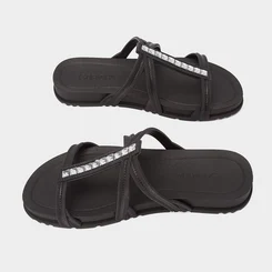 Tamanco Rasteiro Feminino Grendha Detalhe Pedraria Preto
