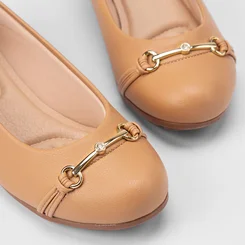 Mocassim Feminino Modare Ultraconforto Anabela Detalhe Fivela Bege