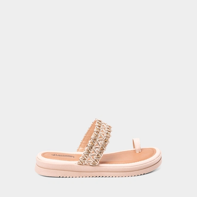 Tamanco Feminino Mississipi Flatform Ráfia Bege