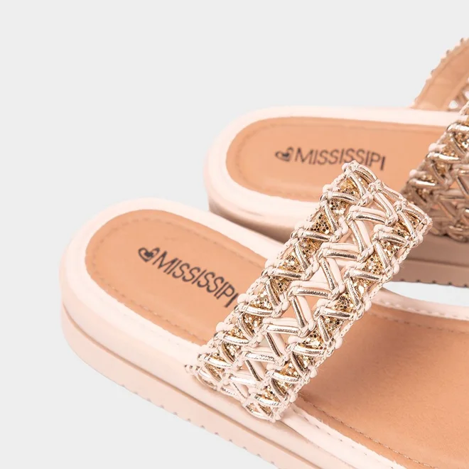 Tamanco Feminino Mississipi Flatform Ráfia Bege