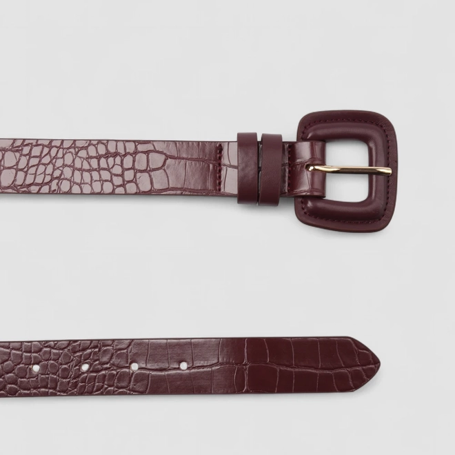 Cinto Feminino Gabriela Textura Croco Vinho