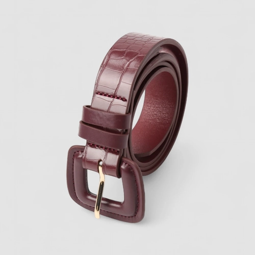 Cinto Feminino Gabriela Textura Croco Vinho