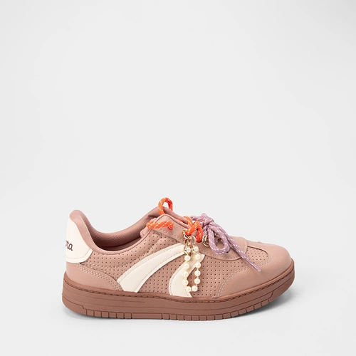 Tênis Casual Feminino Dakota Detalhe Laço & Pingente Bege