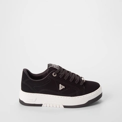 Tênis Casual Feminino Via Marte Nobuck Aplicação Ilhós Strass Preto