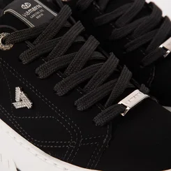 Tênis Casual Feminino Via Marte Nobuck Aplicação Ilhós Strass Preto