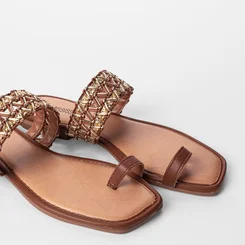 Rasteira Feminina Mississipi Ráfia Caramelo