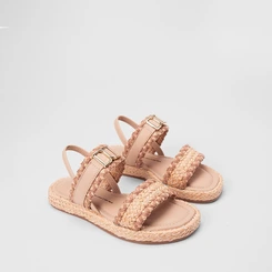 Sandália Feminina Dakota Flatform Ráfia Bege
