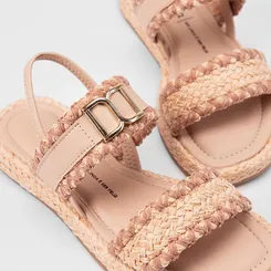 Sandália Feminina Dakota Flatform Ráfia Bege