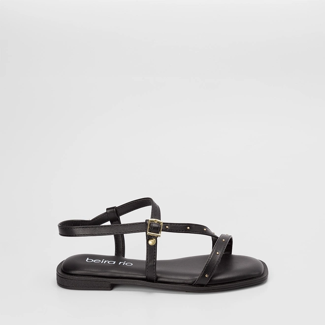 Sandália Rasteira Feminina Beira Rio Preto