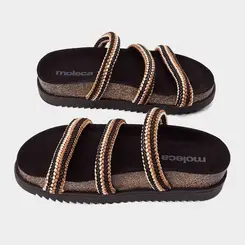 Tamanco Feminino Moleca Tiras Crochê Preto
